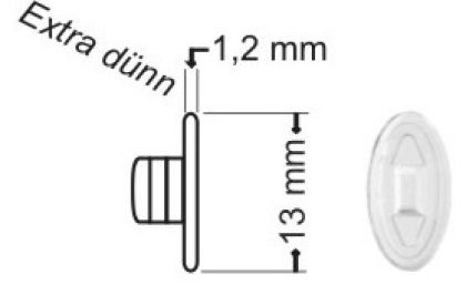 Silicon Seitenstege Halbweich Extra-dünn Oval Clicksystem