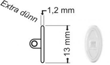 Silicon Seitenstege Halbweich Extra-dünn Oval Schraubsystem