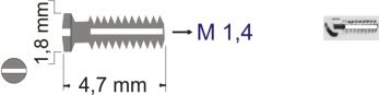 Edelstahlschraube, Schlitz, Silber, Nylonsicherung