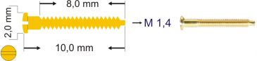 Bohrbrillenschraube, Schlitz, Gold
