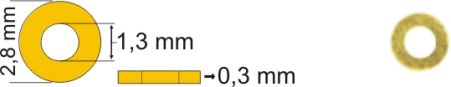 Unterlegscheiben, Metall, Gold